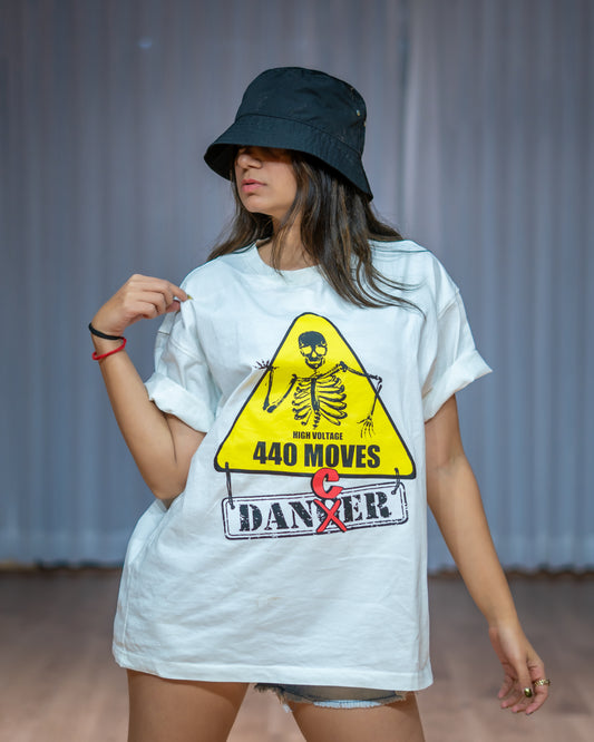 440 Moves Oversized Unisex White Tee