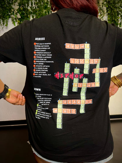 Hip Hop Crossword Oversized Unisex Tee