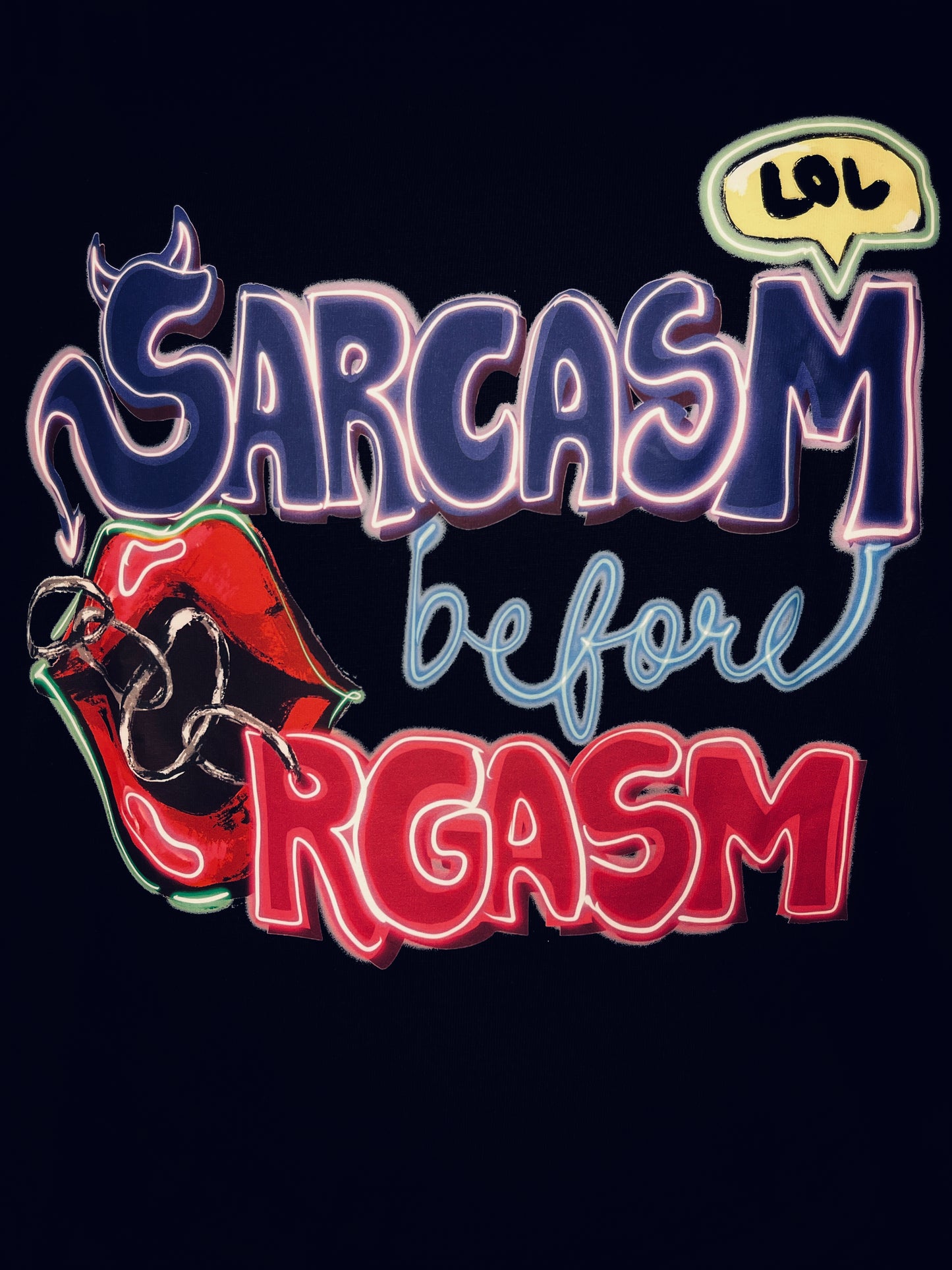 Sarcasm Oversized Unisex Black Tee